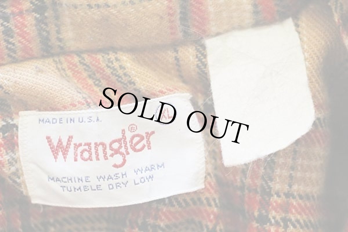 画像4: 80s USA製 Wranglerラングラー チェック ウエスタン フランネルシャツ XL (4)