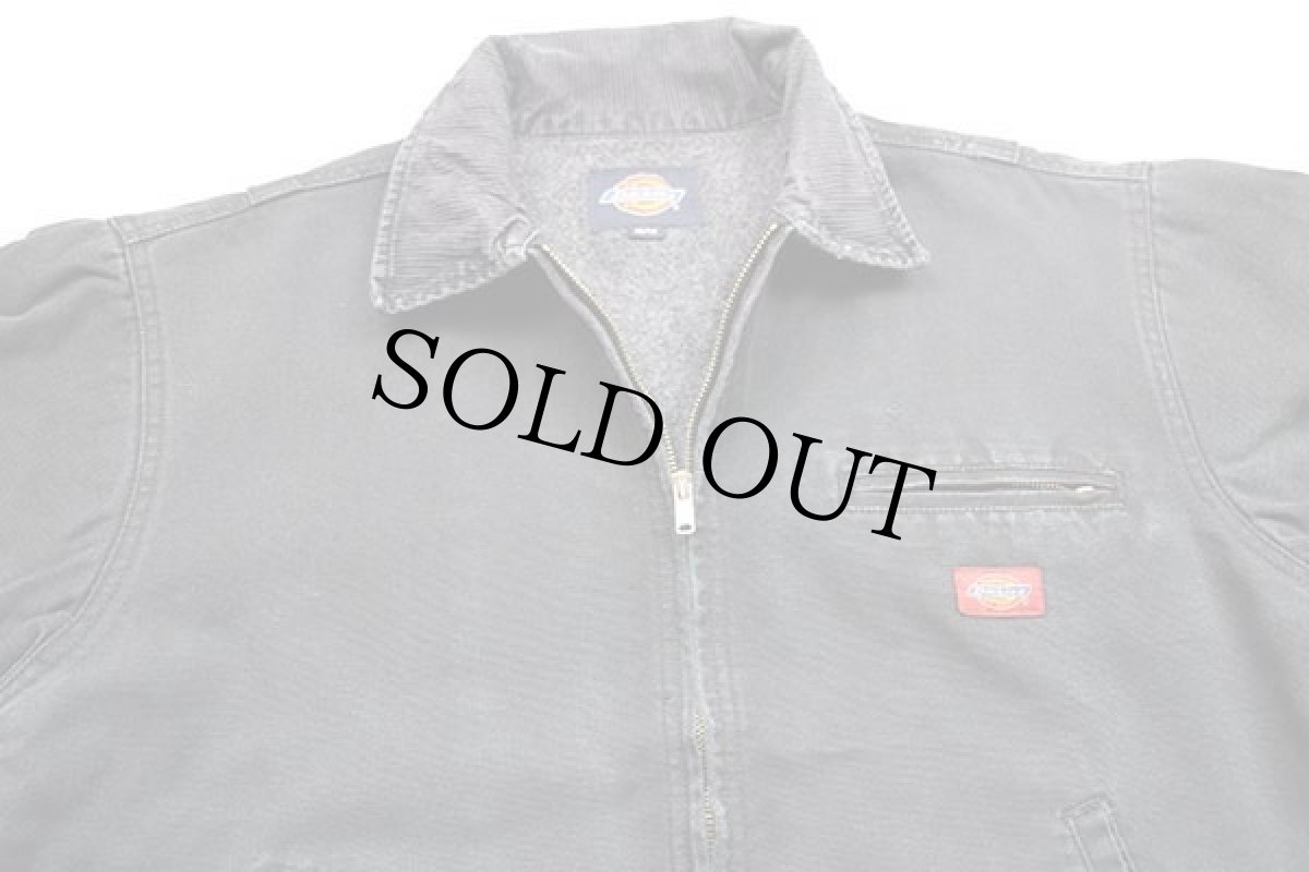 画像3: 90s Dickiesディッキーズ ブランケットライナー ダック地 ワークジャケット ボロ 黒 M (3)