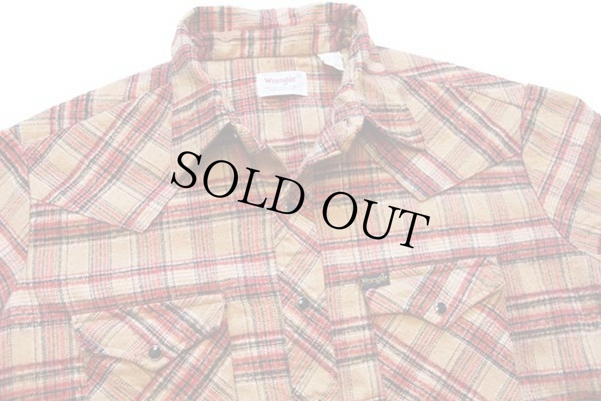 画像3: 80s USA製 Wranglerラングラー チェック ウエスタン フランネルシャツ XL (3)