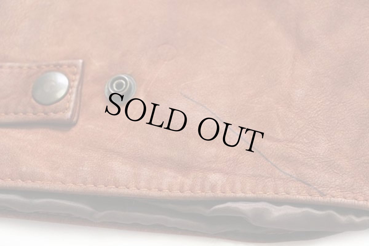 画像7: 90s イタリア製 OverPell ワーク ヌバックレザーベスト 茶 XL (7)