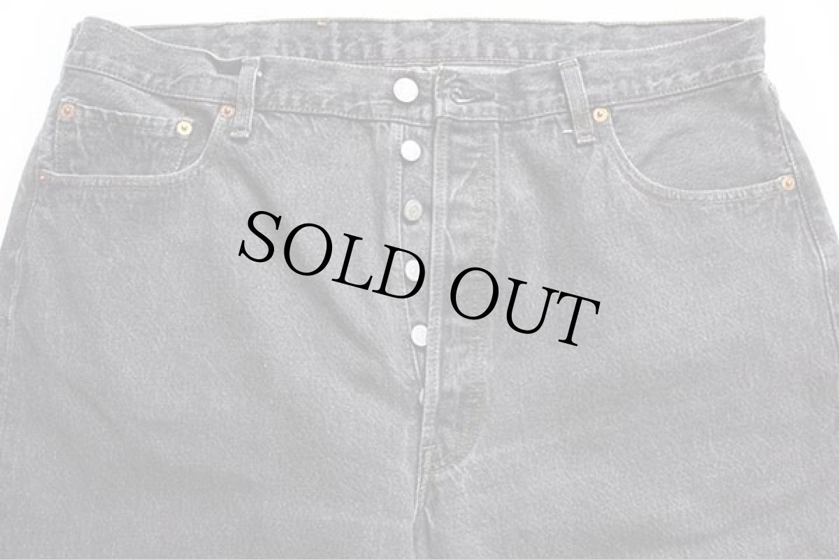 画像4: 90s スペイン製 Levi'sリーバイス 501 先染め ブラック デニムパンツ w40 L36★ユーロ (4)