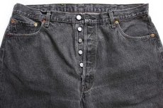 画像4: 90s スペイン製 Levi'sリーバイス 501 先染め ブラック デニムパンツ w40 L36★ユーロ (4)