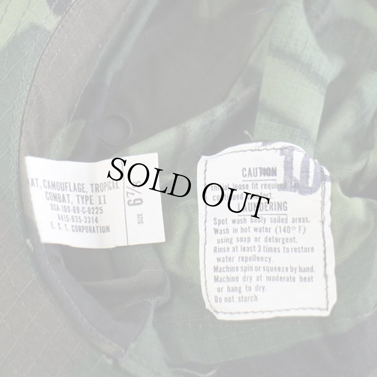 画像6: 60s 米軍 U.S.ARMY グリーンリーフカモ ブーニーハット 6 7/8 (6)