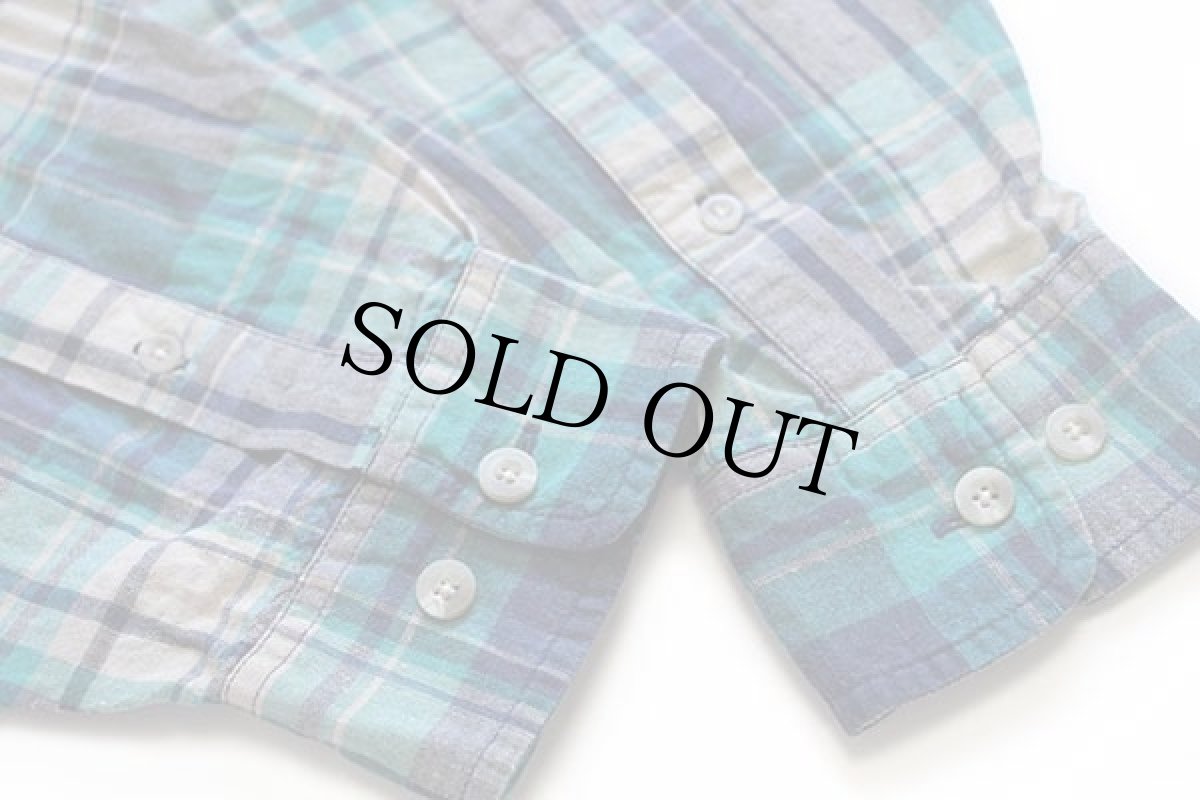 画像6: 90s EddieBauerエディーバウアー マドラスチェック ボタンダウン リネン×コットンシャツ (6)