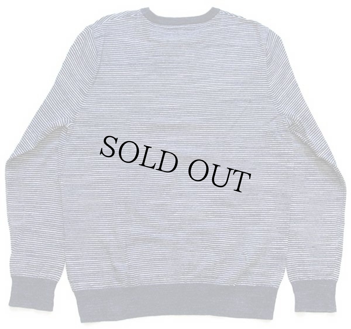 画像2: 00s J.CREW 織り柄 ボーダー コットン カットソー 紺ミックス×白 M (2)