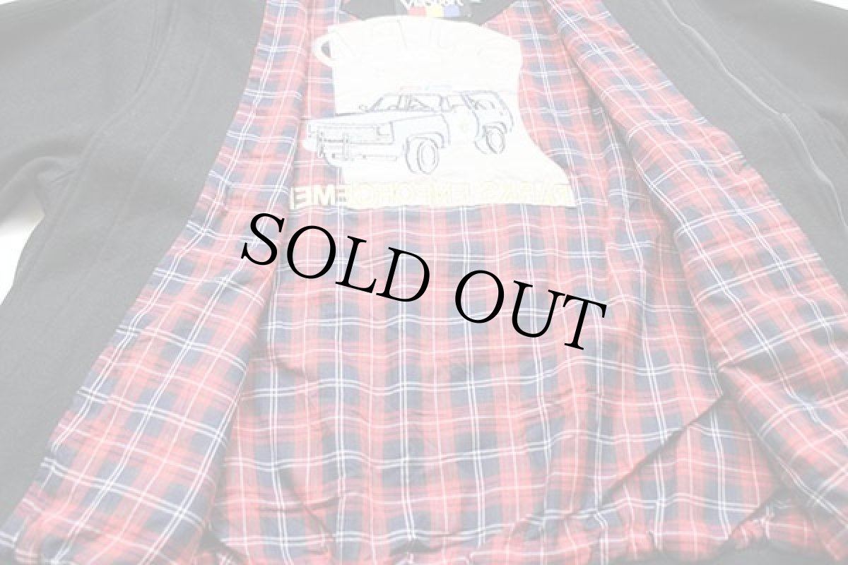 画像7: 90s USA製 SJPD PARKS ENFORCEMENT ポリスカー 刺繍 タータンチェックライナー ウールジャケット 黒 XL (7)