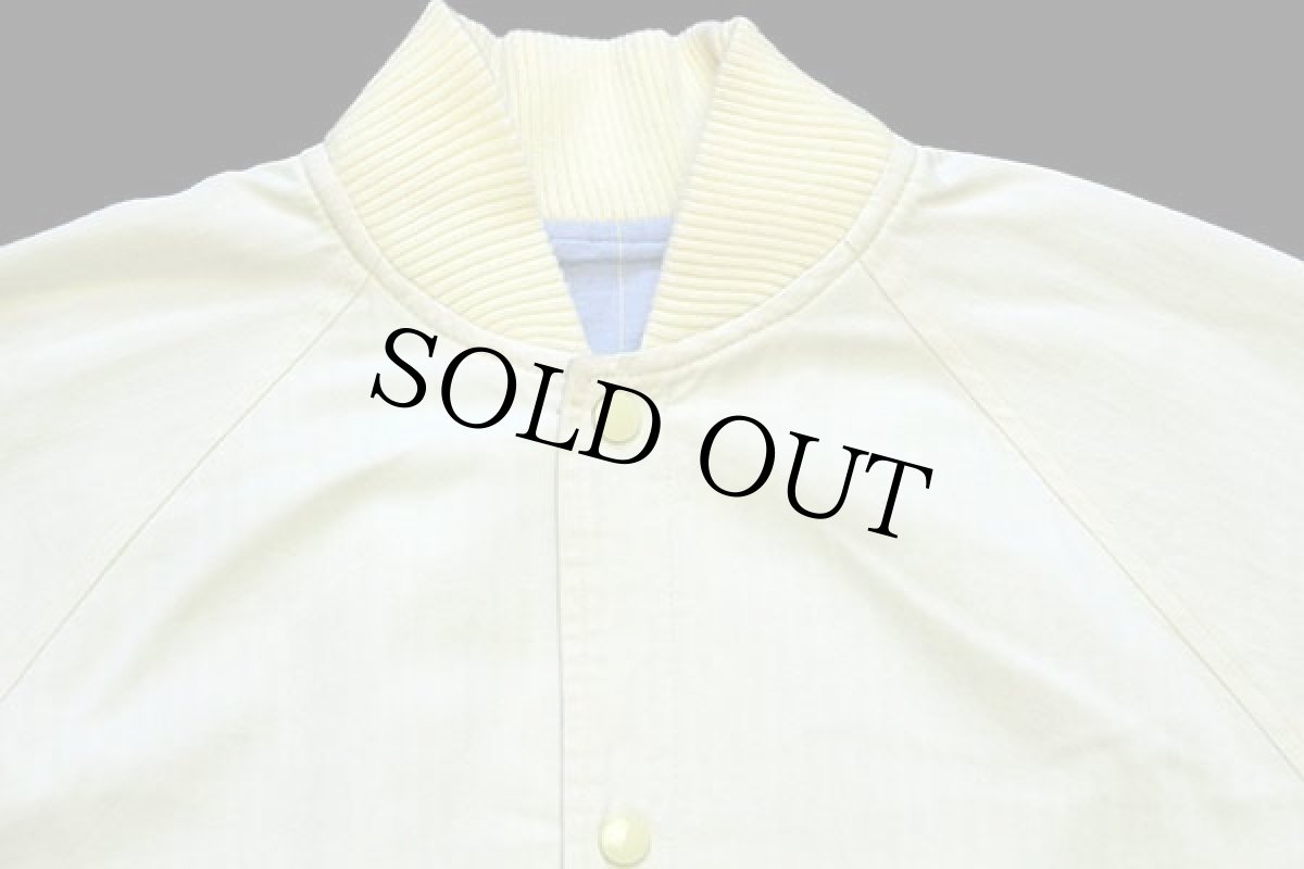 画像8: 90s FERRELL REED ストライプ×無地 HBTヘリンボーンツイル リバーシブル コットンジャケット M (8)