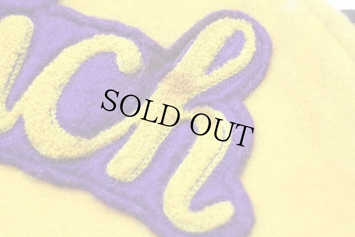 画像10: 80s TM ATHLETICS パッチ付き セーラーカラー メルトン ウール スタジャン 濃紺×濃黄 44 (10)