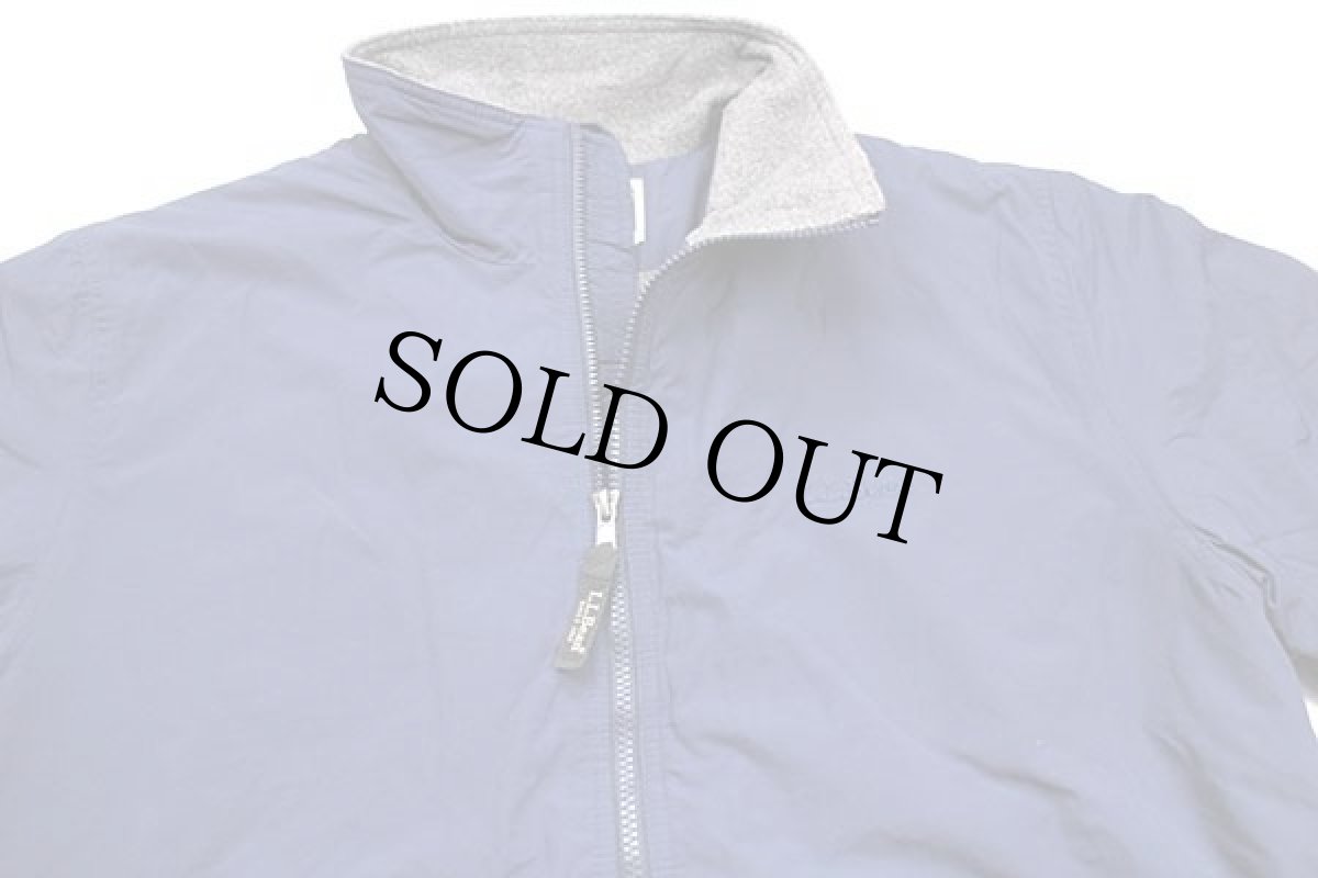 画像3: L.L.Bean ロゴ刺繍 Thinsulate フリースライナー ナイロンジャケット 紺 M (3)