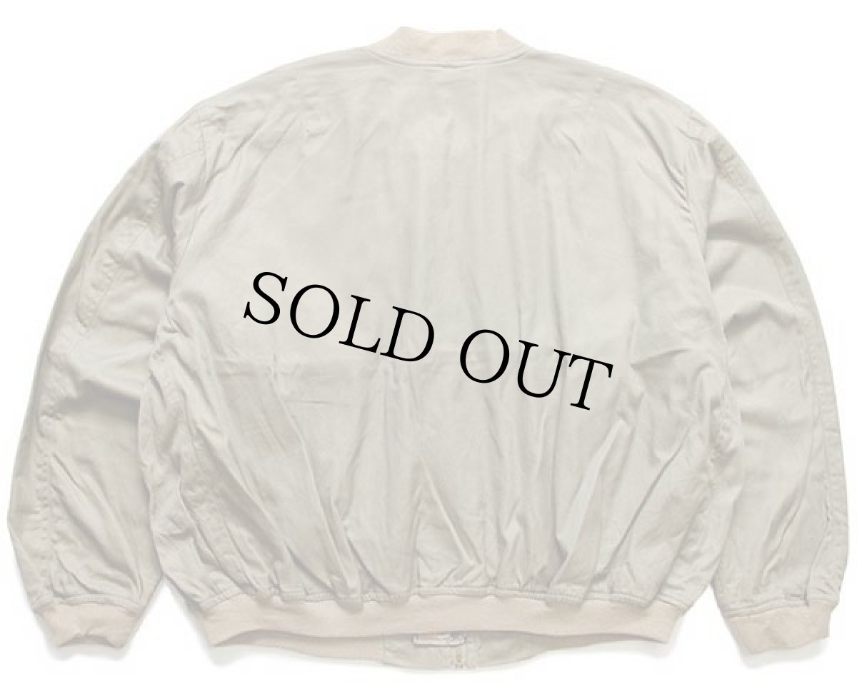 画像2: 90s THE OVERTREND STAGE LINE MA-1タイプ 総柄 ライナー コットンジャケット グレーベージュ (2)