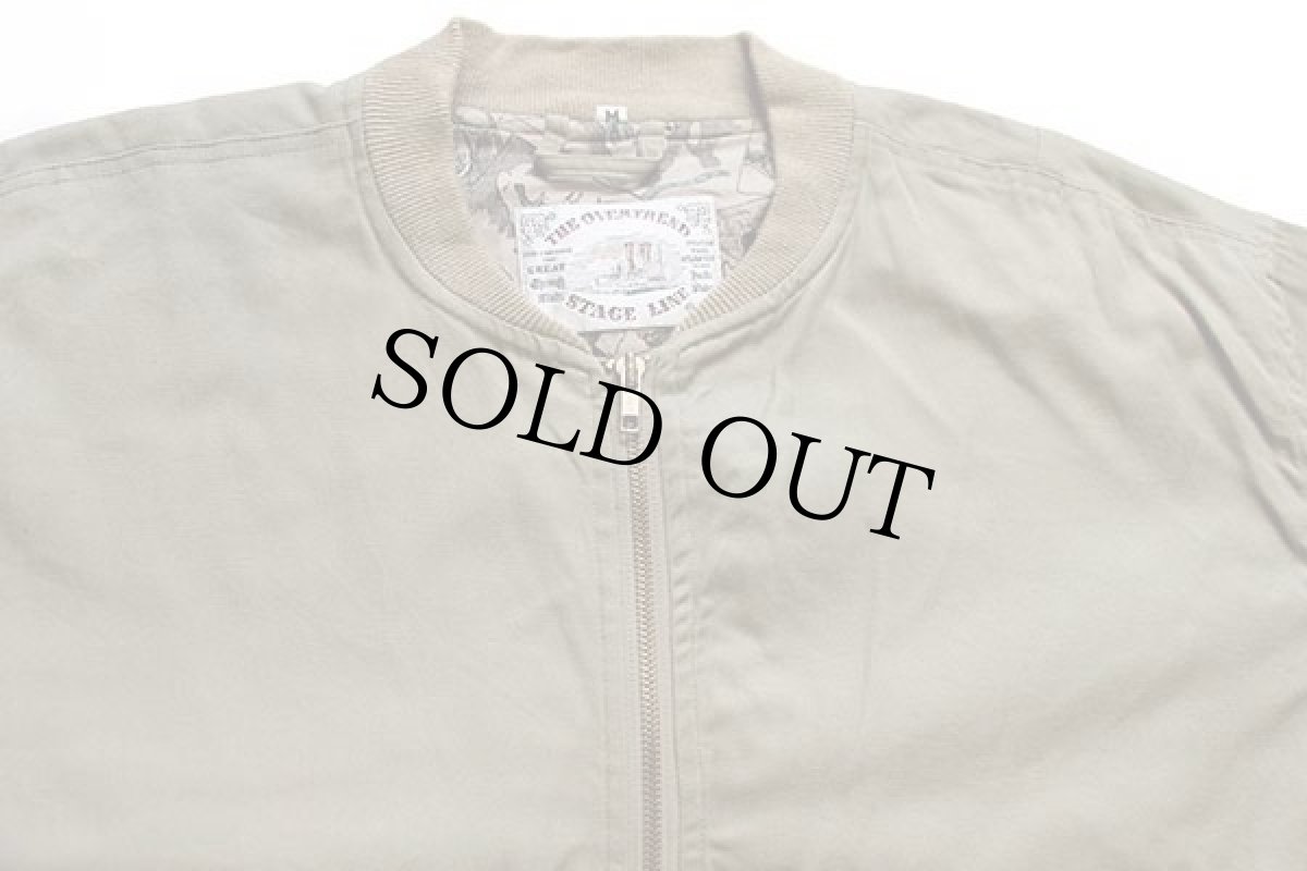 画像3: 90s THE OVERTREND STAGE LINE MA-1タイプ 総柄 ライナー コットンジャケット グレーベージュ (3)