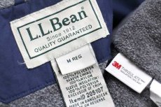 画像4: L.L.Bean ロゴ刺繍 Thinsulate フリースライナー ナイロンジャケット 紺 M (4)