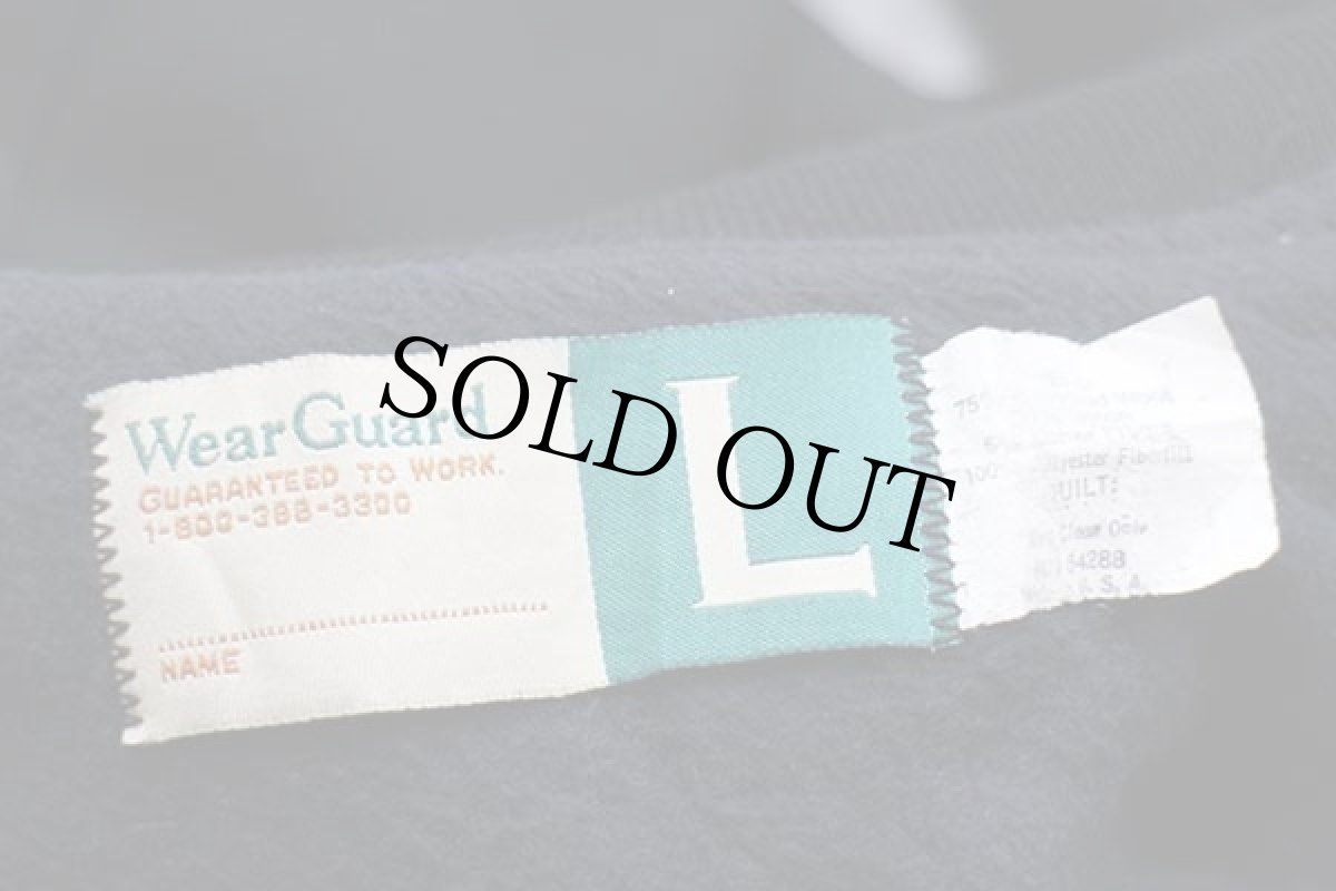 画像5: 90s USA製 HAWAIIAN Vacations ヤシの木 飛行機 刺繍 キルティングライナー メルトン ウール スタジャン 黒 L (5)