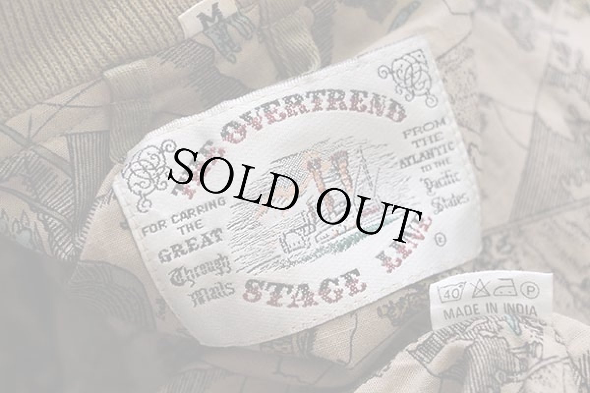 画像4: 90s THE OVERTREND STAGE LINE MA-1タイプ 総柄 ライナー コットンジャケット グレーベージュ (4)