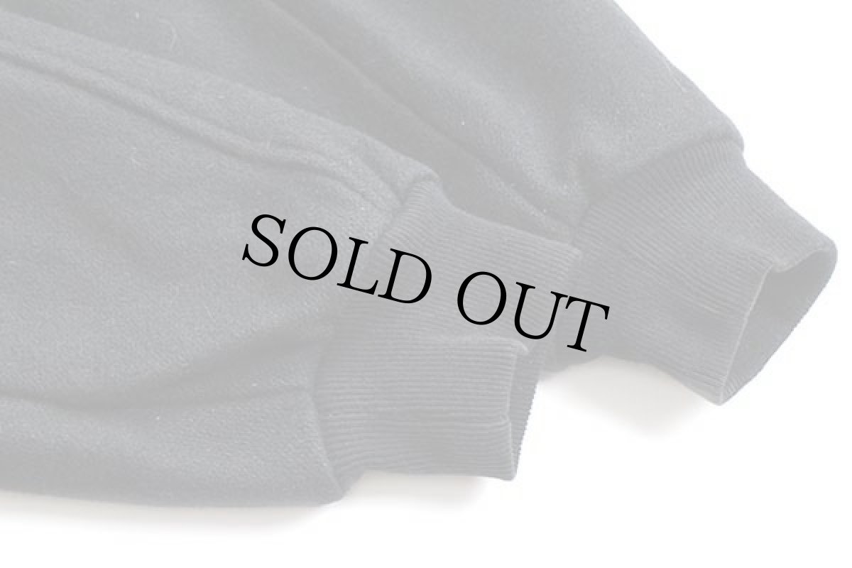 画像7: 90s USA製 HAWAIIAN Vacations ヤシの木 飛行機 刺繍 キルティングライナー メルトン ウール スタジャン 黒 L (7)