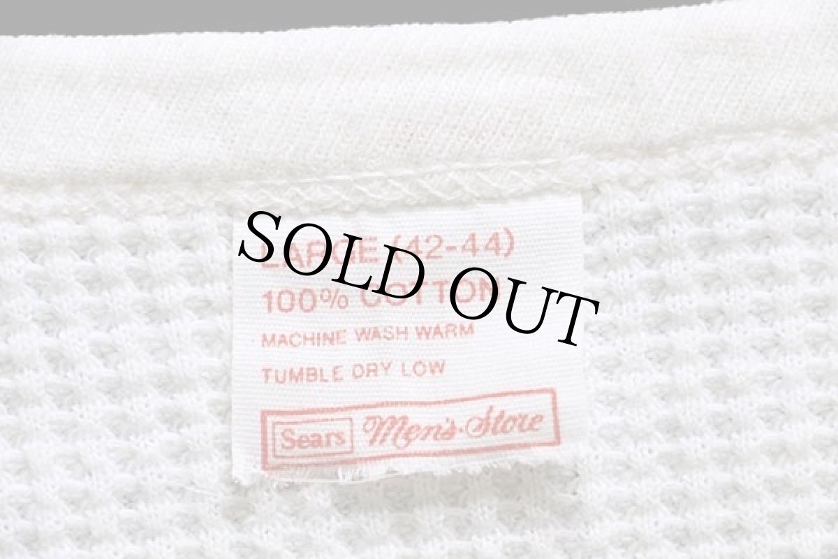 画像5: 70s Sears コットン サーマルシャツ ナチュラル L (5)