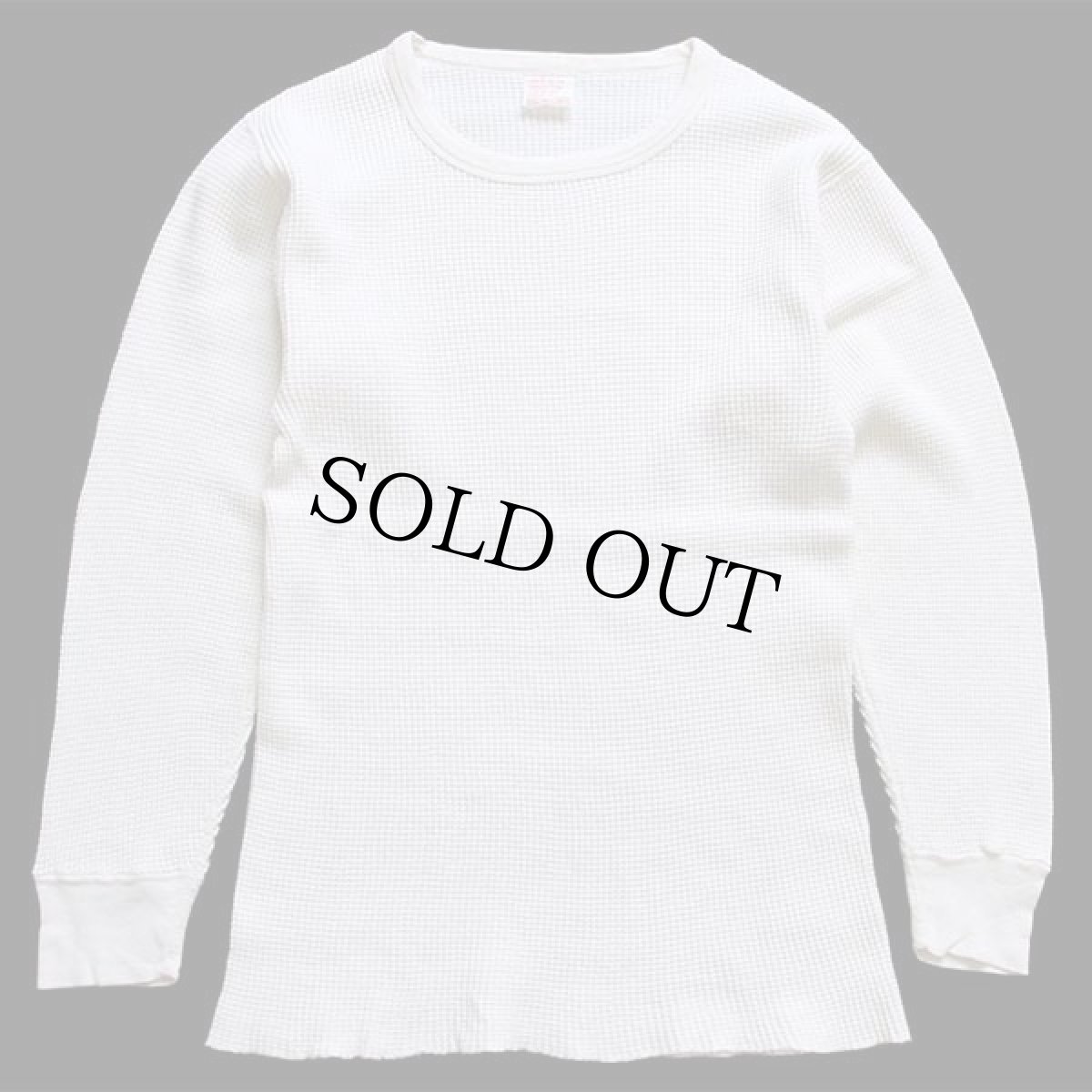 画像2: 70s Sears コットン サーマルシャツ ナチュラル L (2)