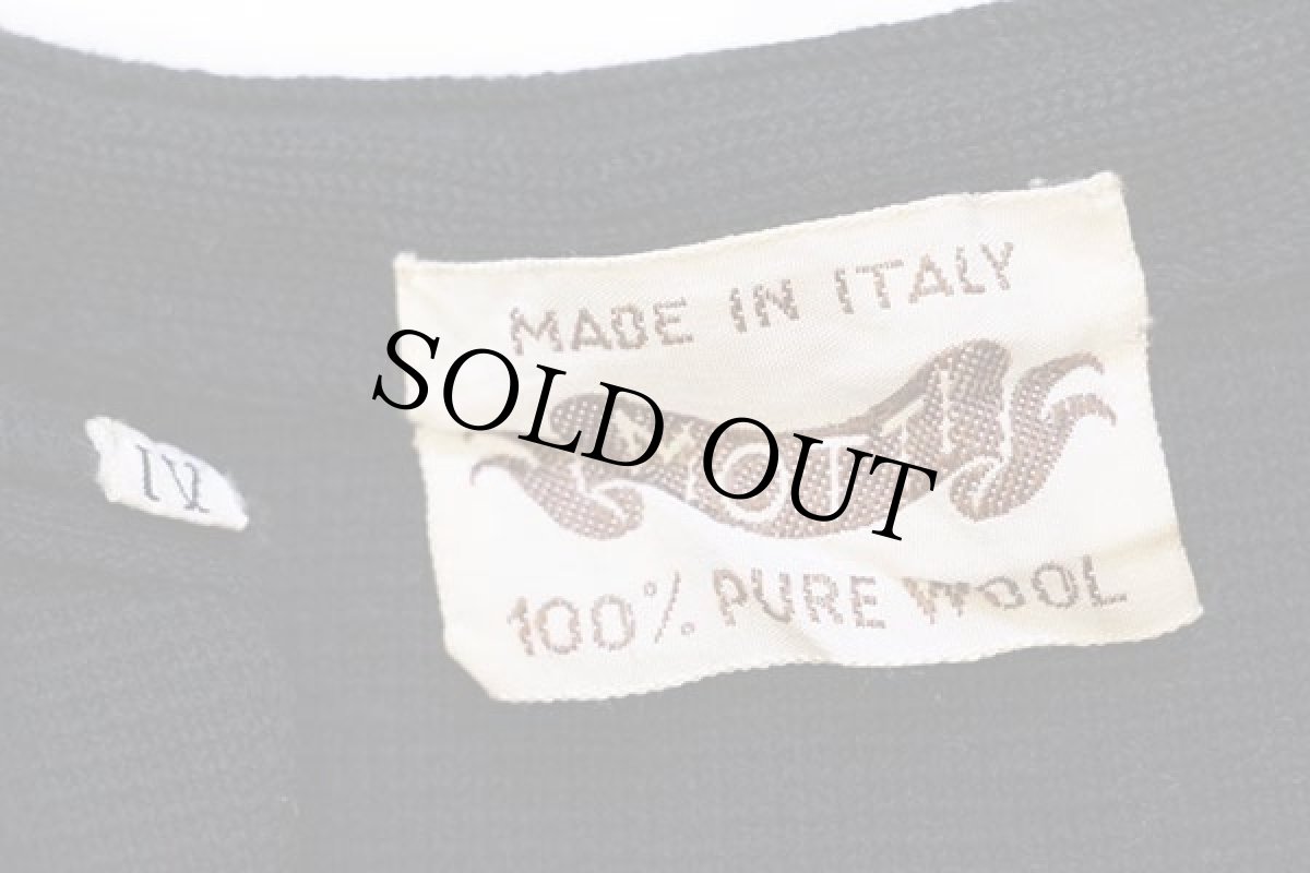 画像4: 70s イタリア製 MOTTI ウールニット ベスト 黒 IV (4)