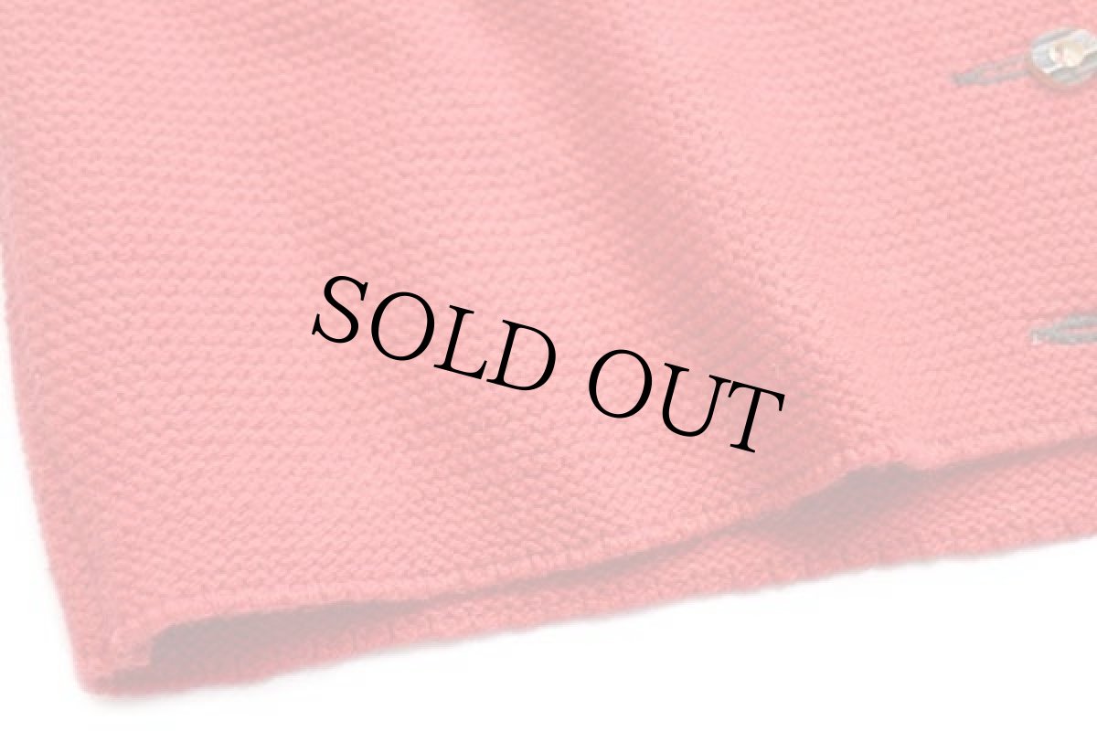 画像6: 80s 西ドイツ製 huber ツリー刺繍 チロリアン ウールニット ベスト カーディガン レッド 44 (6)