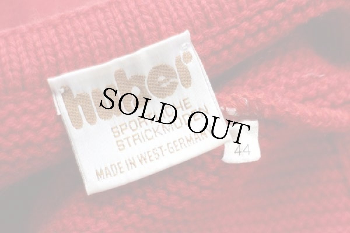 画像4: 80s 西ドイツ製 huber ツリー刺繍 チロリアン ウールニット ベスト カーディガン レッド 44 (4)