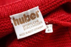画像4: 80s 西ドイツ製 huber ツリー刺繍 チロリアン ウールニット ベスト カーディガン レッド 44 (4)