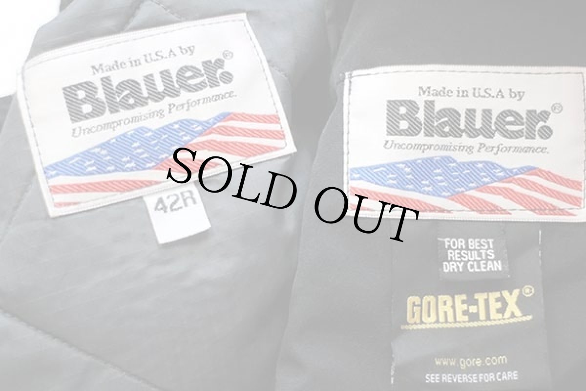 画像4: USA製 Blauer テープ付き キルティングライナー GORE-TEXゴアテックス ポリスマンジャケット 黒 42R (4)