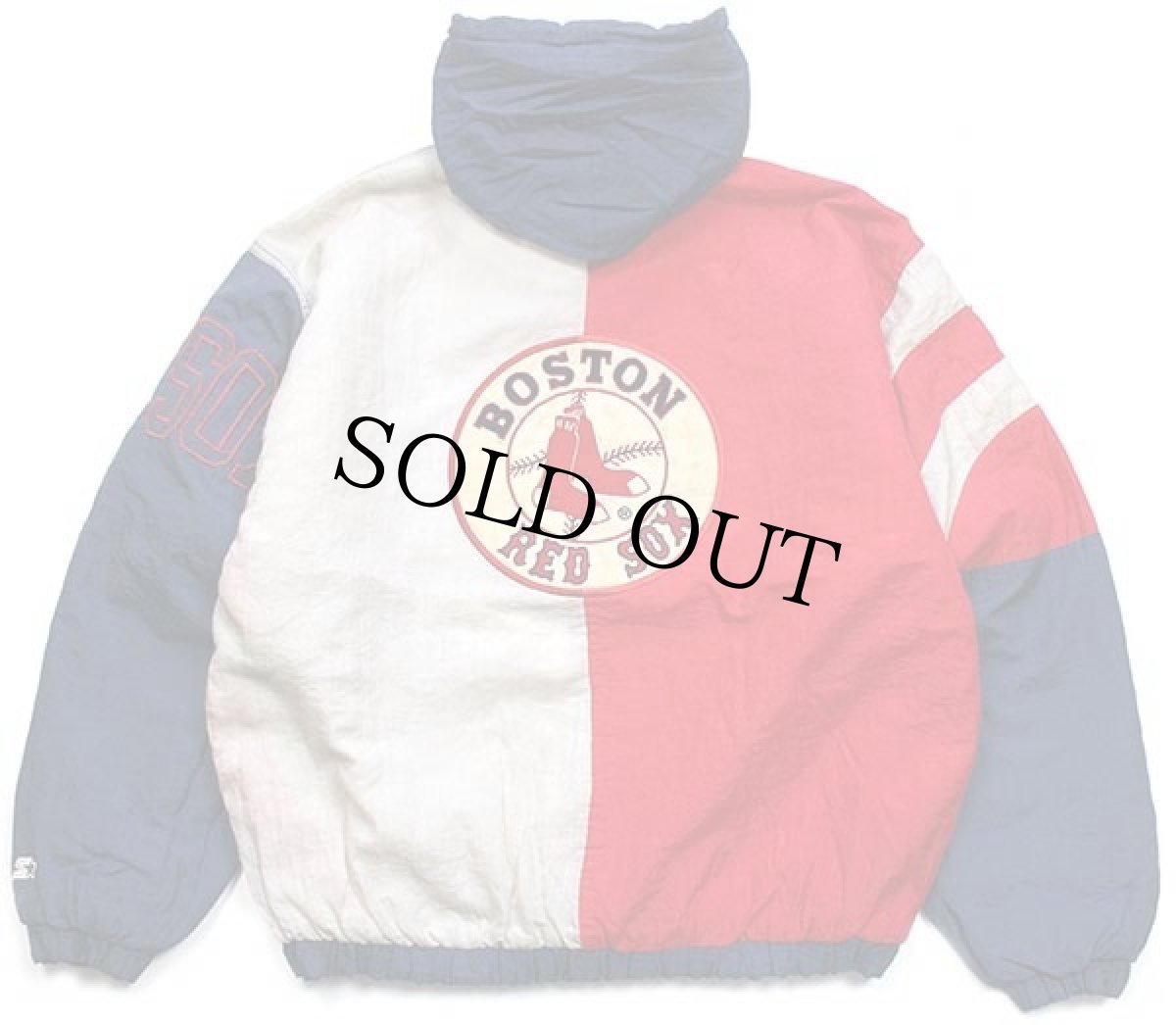 画像2: 90s STARTERスターター MLB BOSTON RED SOX 刺繍 マルチカラー プルオーバー 中綿入り ナイロンパーカー M (2)