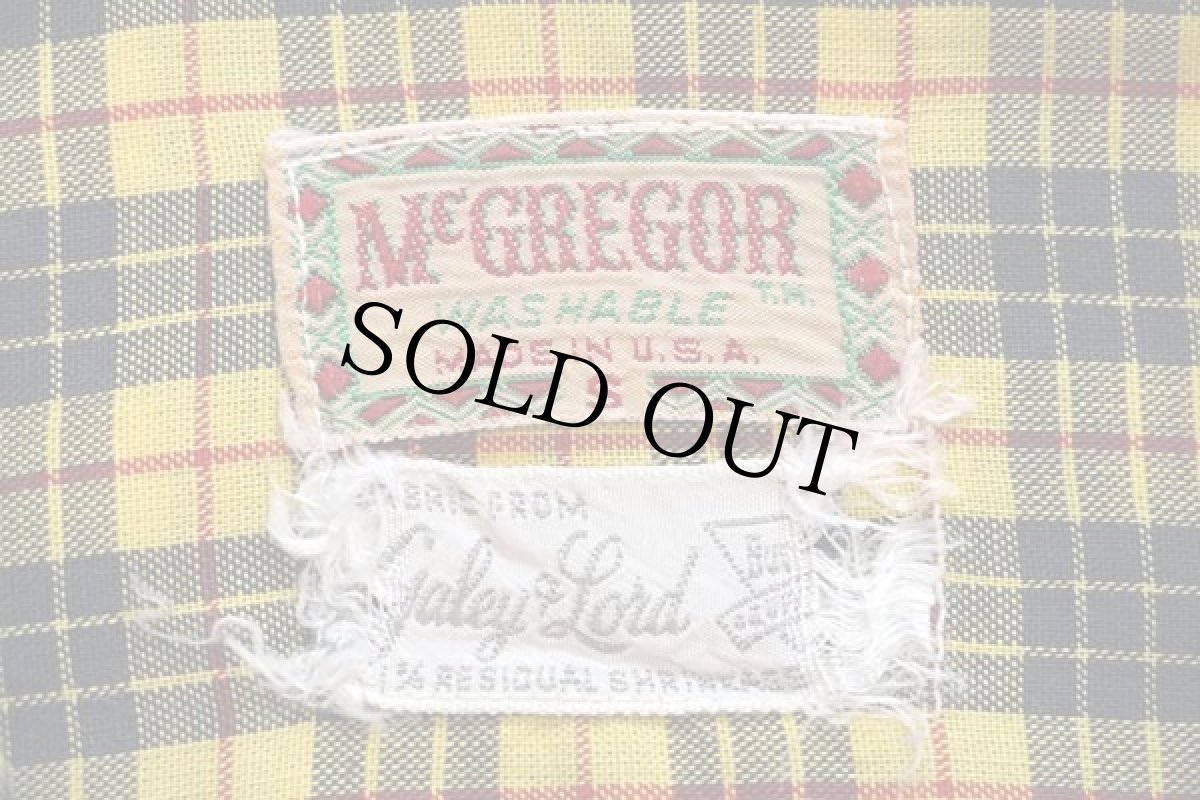 画像4: 50s USA製 McGREGORマクレガー チェック コットン オープンカラーシャツ S (4)