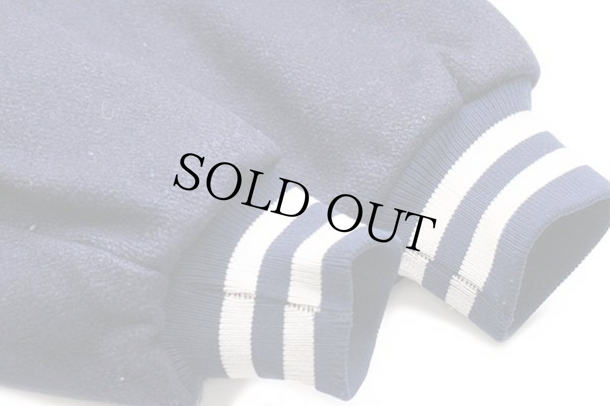 画像6: 70s ALVIN Howardチェーン刺繍 パッチ付き メルトン ウール スタジャン 紺×白 M (6)