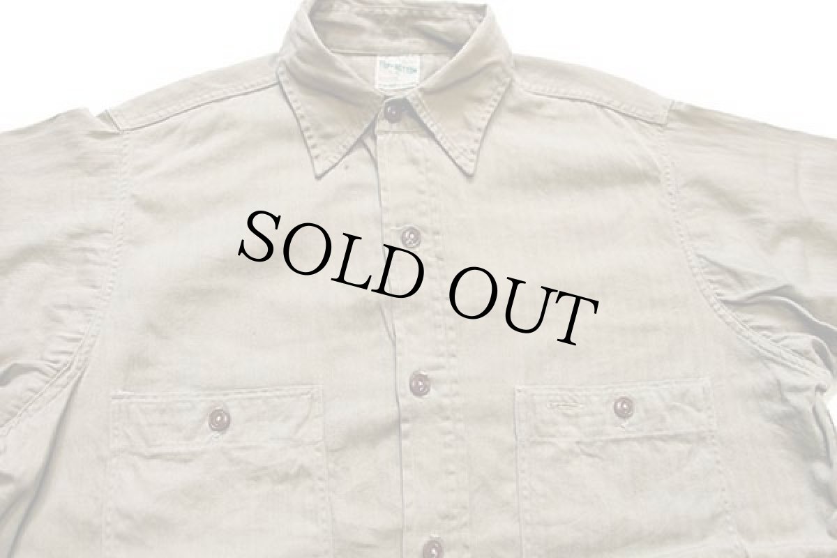 画像3: 50s J.C.PENNEY TOP-N-BOTTOM HBT ヘリンボーンツイル ワークシャツ カーキ 15 (3)