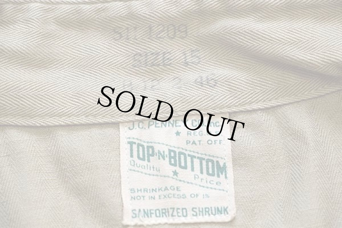 画像4: 50s J.C.PENNEY TOP-N-BOTTOM HBT ヘリンボーンツイル ワークシャツ カーキ 15 (4)