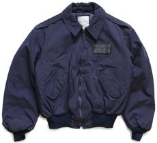 画像1: 90s 米軍 USAF セキュリティ ポリス ウインタージャケット 紺 XL (1)