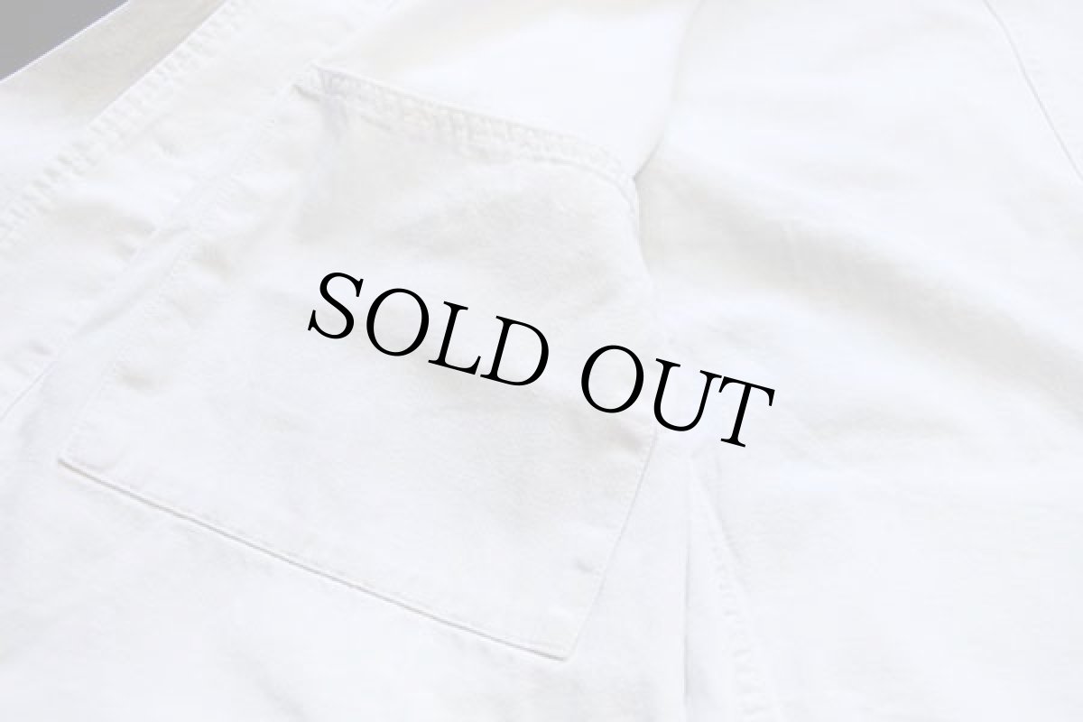 画像5: 70s UNKNOWN ユーロ ワーク 比翼 HBT ヘリンボーンツイル カバーオール 生成り 52 (5)