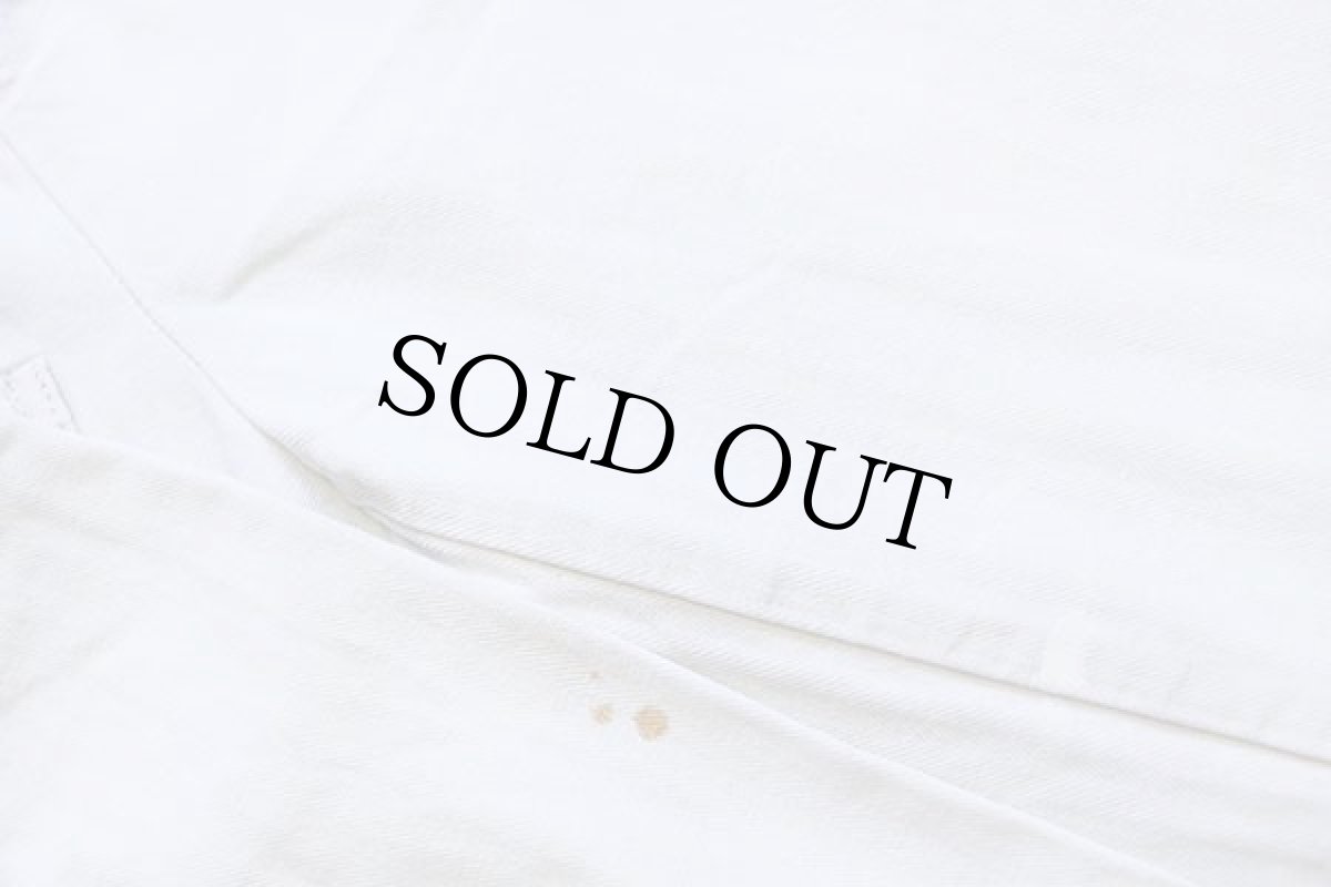 画像6: 70s UNKNOWN ユーロ ワーク 比翼 HBT ヘリンボーンツイル カバーオール 生成り 52 (6)