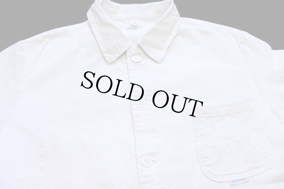 画像3: 70s KEMPEL ユーロ ワーク HBT ヘリンボーンツイル カバーオール ボロ 生成り 54 (3)