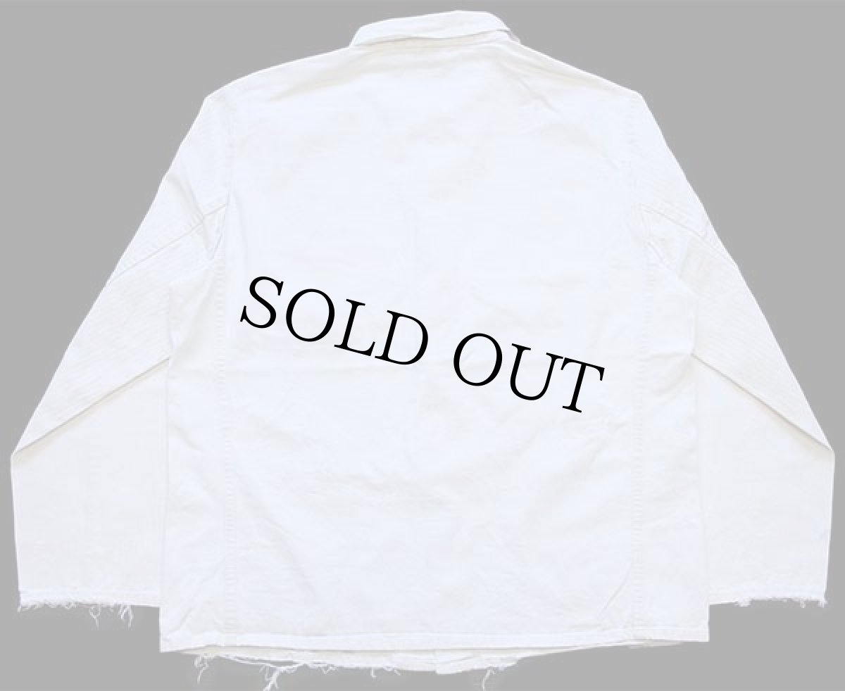 画像2: 70s KEMPEL ユーロ ワーク HBT ヘリンボーンツイル カバーオール ボロ 生成り 54 (2)