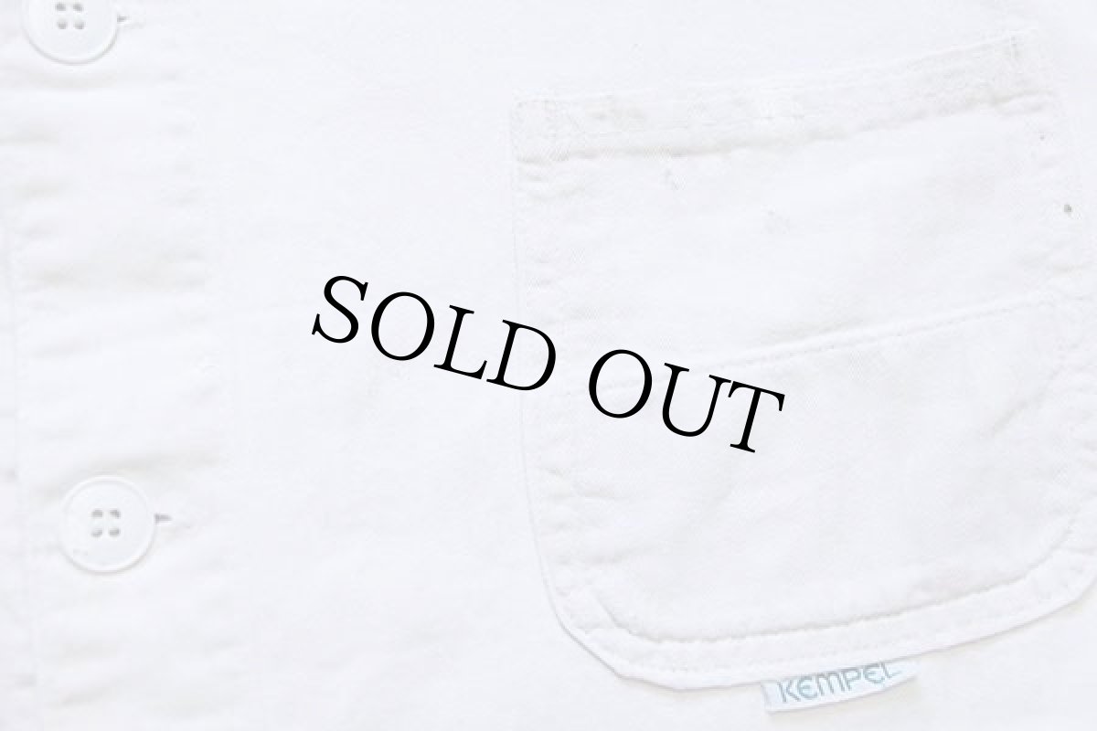 画像6: 70s KEMPEL ユーロ ワーク HBT ヘリンボーンツイル カバーオール ボロ 生成り 54 (6)