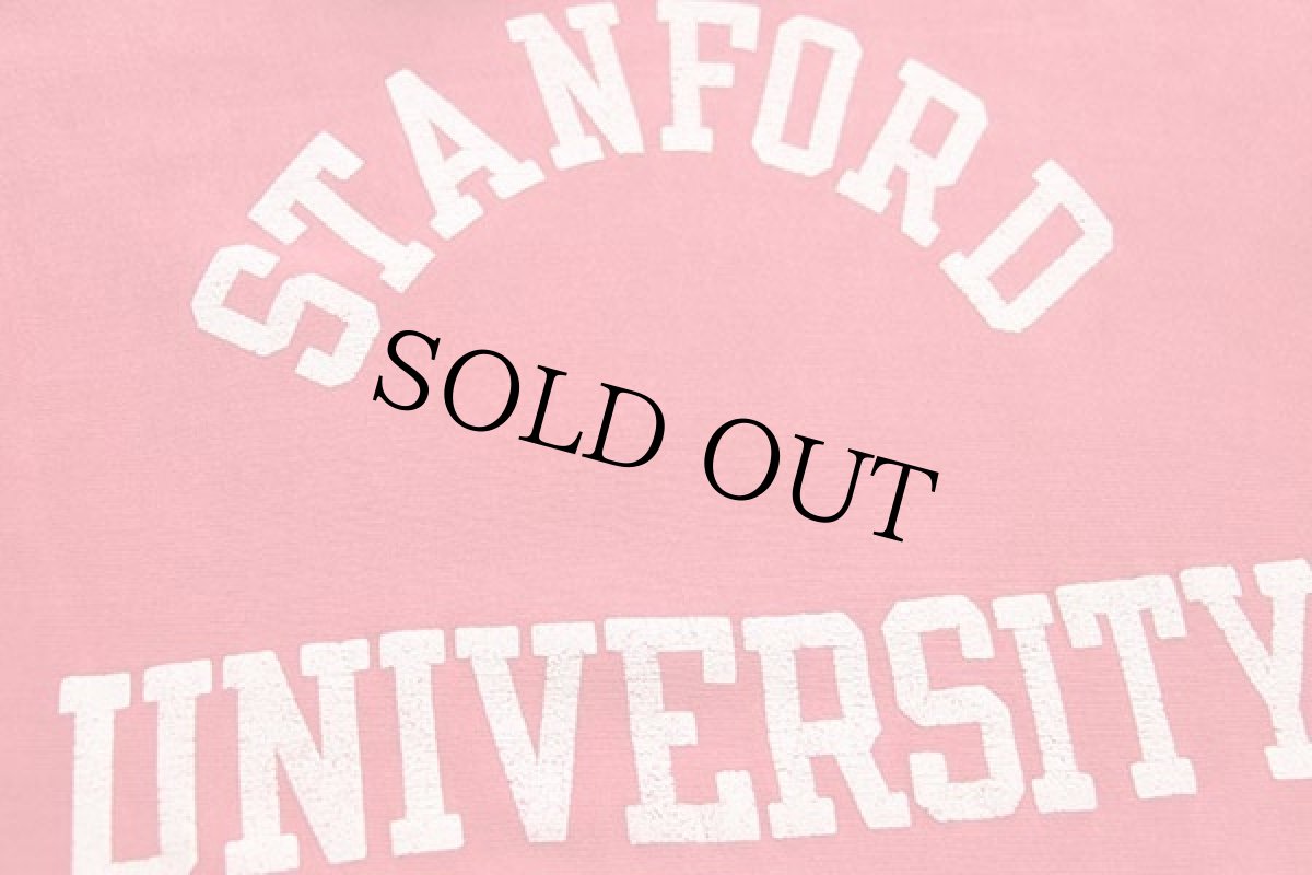 画像4: 80s USA製 Championチャンピオン STANFORD UNIVERSITY ひび割れプリント リバースウィーブ スウェットパーカー 赤 フェード M (4)