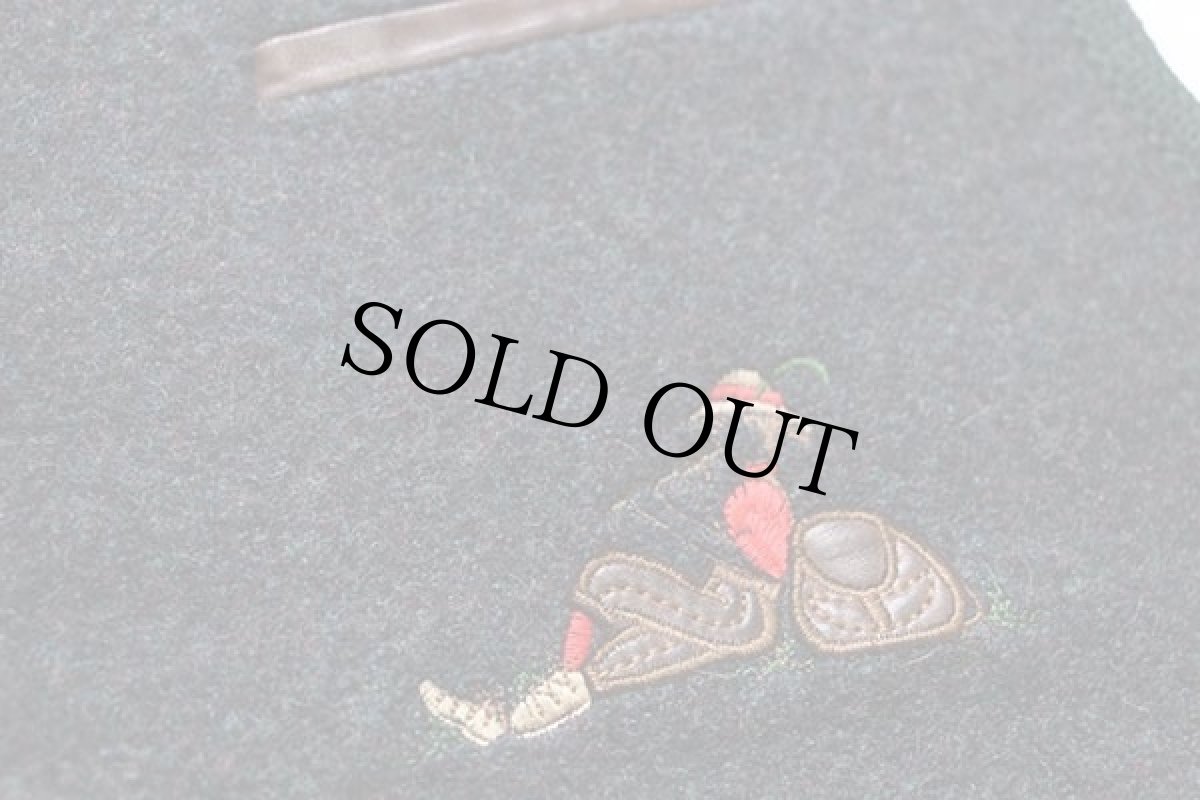 画像5: STEINBOCK 刺繍入り 鹿角ボタン ノーカラー チロリアン ボイルドウール ベスト ミックス 22 (5)