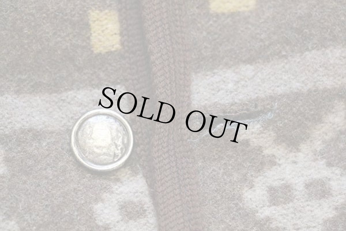 画像6: 90s イタリア製 Professione Uomo フォークロア柄 ウール混 ラグベスト L (6)