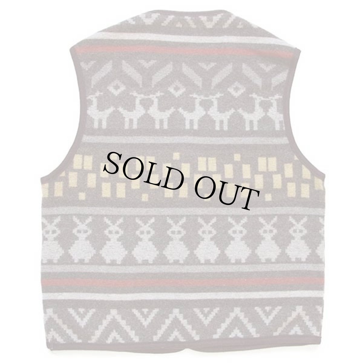 画像2: 90s イタリア製 Professione Uomo フォークロア柄 ウール混 ラグベスト L (2)