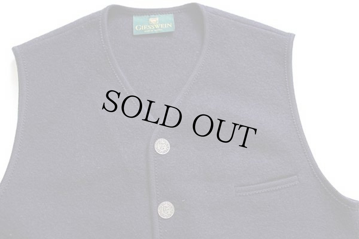 画像3: オーストリア製 GIESSWEIN チロリアン ボイルドウール ベスト ネイビー 52 (3)
