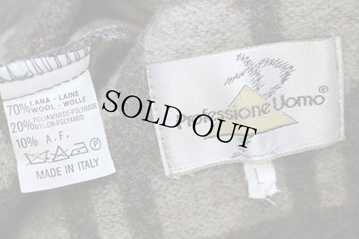 画像4: 90s イタリア製 Professione Uomo フォークロア柄 ウール混 ラグベスト L (4)