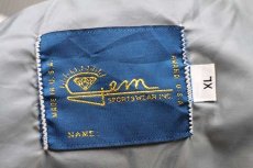 画像4: 90s USA製 gem SPORTSWEAR メルトン ウール 袖革スタジャン 青×白 XL (4)