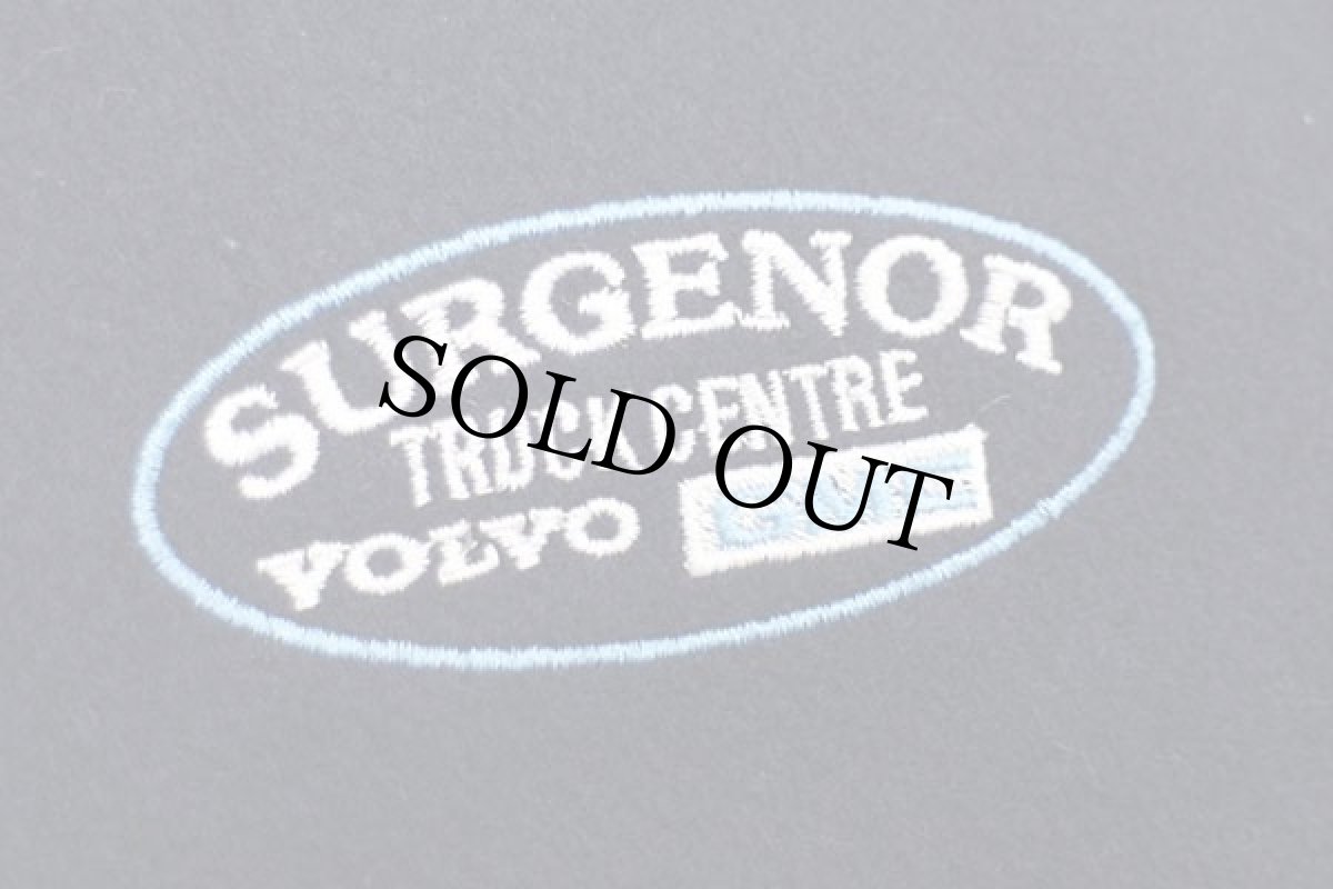 画像5: カナダ製 VOLVOボルボ コンボイ トラック刺繍 キルティングライナー メルトン ウール 袖革スタジャン 紺 XL (5)