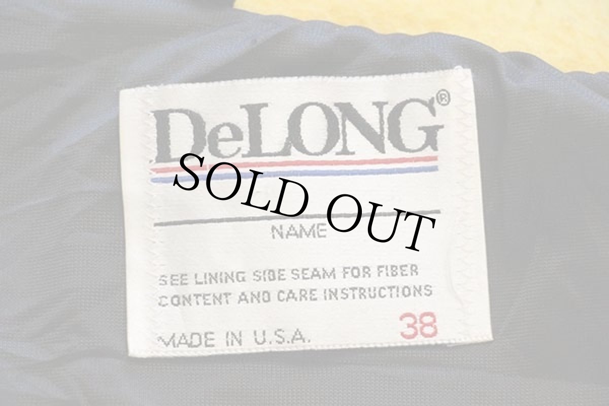 画像4: 90s USA製 DeLONGデロング セーラーカラー メルトン ウール スタジャン バーガンディ×マスタード 38 (4)