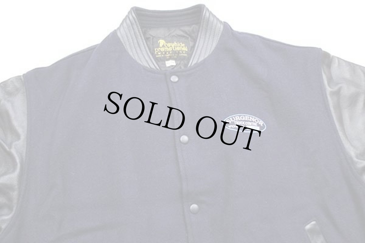 画像3: カナダ製 VOLVOボルボ コンボイ トラック刺繍 キルティングライナー メルトン ウール 袖革スタジャン 紺 XL (3)