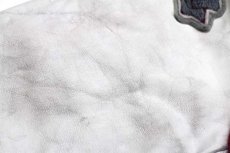 画像9: 90s カナダ製 UNIVERSITY OF OTTAWA パッチ付き スタンドカラー メルトン ウール 袖革スタジャン ワインレッド×白 M (9)