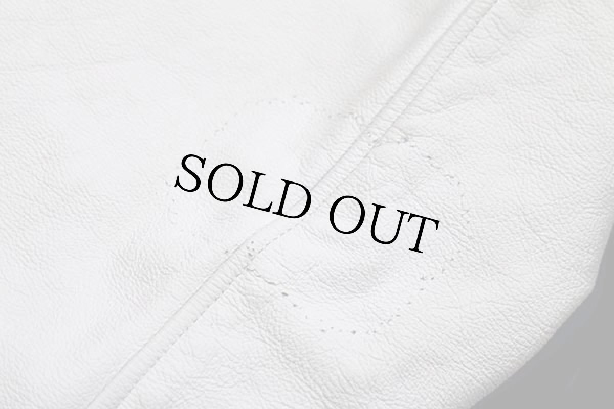 画像8: 90s USA製 gem SPORTSWEAR メルトン ウール 袖革スタジャン 青×白 XL (8)