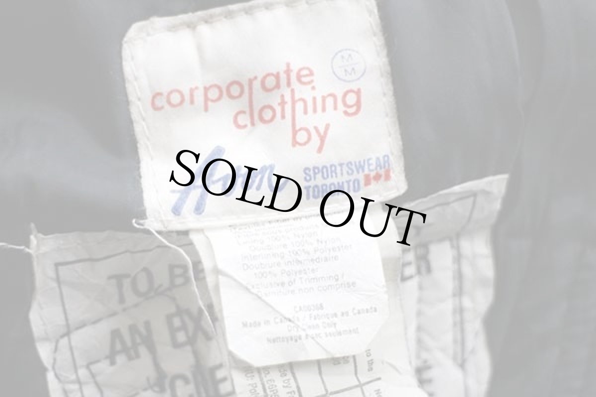 画像5: 90s カナダ製 UNIVERSITY OF OTTAWA パッチ付き スタンドカラー メルトン ウール 袖革スタジャン ワインレッド×白 M (5)